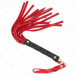 Mini fouet daim rouge velouté 30 cm — image 2
