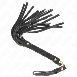 Mini fouet daim noir velouté 30 cm — image 2
