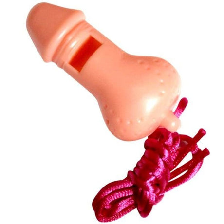 Accessoire modèle Sifflet en forme de pénis chair pour le plaisir intime.