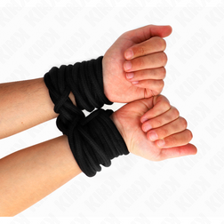 Corde shibari coton tressé noire 20 mètres — gros plan