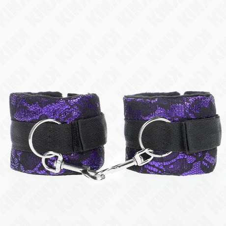 KINK ATTENTES POIGNETS COURTES EN DENTELLE DE VELOURS ET RELIURE EN NYLON VIOLET NOIR 23 X 65 CM