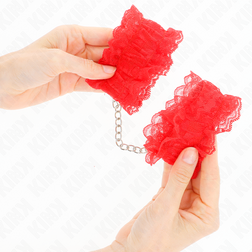 KINK ELASTIC RED LACE WRIST CUFFS