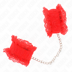 KINK ELASTIC RED LACE WRIST CUFFS