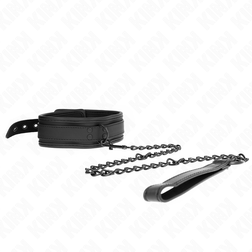 Collier néoprène boucle ceinturon et laisse noire — Kink — vue détaillée