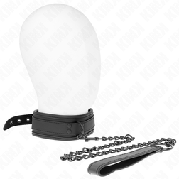 Collier néoprène boucle ceinturon et laisse noire — Kink — vue de face
