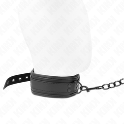 Collier néoprène boucle ceinturon et laisse noire — Kink — vue de profil