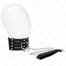 Collier large 3 bandes noires et laisse chaîne — Kink