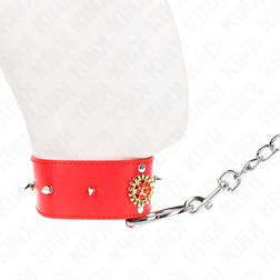 Collier rouge bijou gothique et laisse chaîne — Kink — vue 4