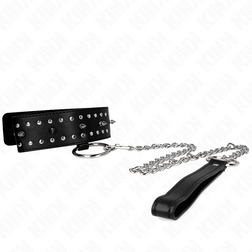 Collier clous argentés alignés et laisse chaîne — Kink — vue 4