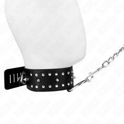 Collier clous argentés alignés et laisse chaîne — Kink — vue 2