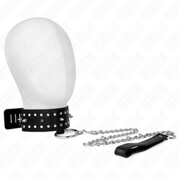 Collier clous argentés alignés et laisse chaîne — Kink