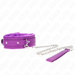 Collier BDSM Sissy violet avec laisse acier 65 cm — vue 2