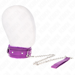 Collier BDSM Sissy violet avec laisse acier 65 cm