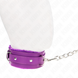 Collier BDSM Sissy violet avec laisse acier 65 cm — vue 4