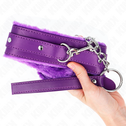 Collier BDSM Sissy violet avec laisse acier 65 cm — vue 3