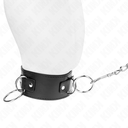 Collier BDSM 3 anneaux D laisse chaîne 65 cm — Kink — vue 5