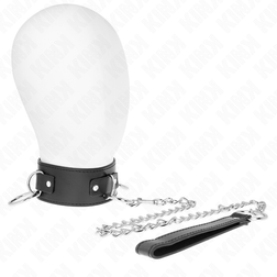 Collier BDSM 3 anneaux D laisse chaîne 65 cm — Kink