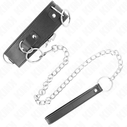 Collier BDSM 3 anneaux D laisse chaîne 65 cm — Kink — vue 2