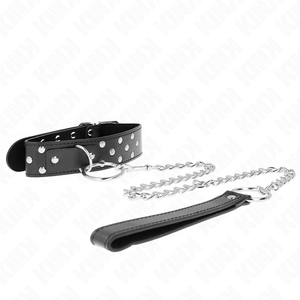 KINK COLLIER RIVET ANNEAU AVEC CEINTURE 65 CM NOIR AJUSTABLE 36 50 CM X 38 CM