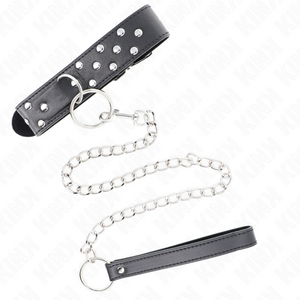 KINK COLLIER RIVET ANNEAU AVEC CEINTURE 65 CM NOIR AJUSTABLE 36 50 CM X 38 CM