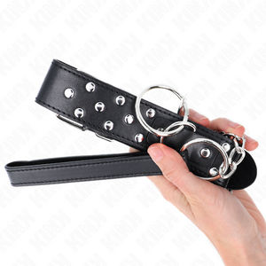 KINK COLLIER RIVET ANNEAU AVEC CEINTURE 65 CM NOIR AJUSTABLE 36 50 CM X 38 CM