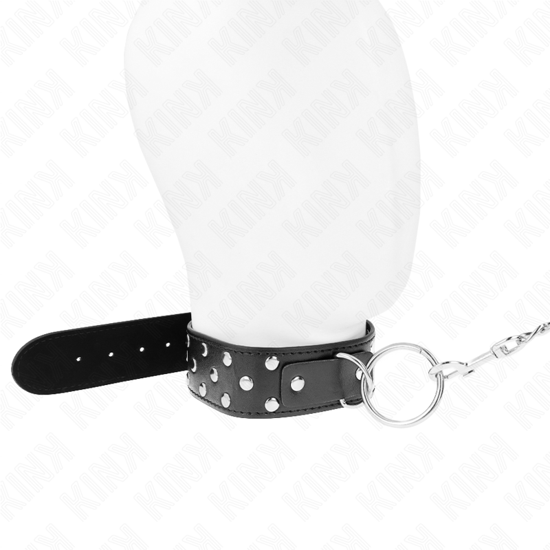 KINK COLLIER RIVET ANNEAU AVEC CEINTURE 65 CM NOIR AJUSTABLE 36 50 CM X 38 CM