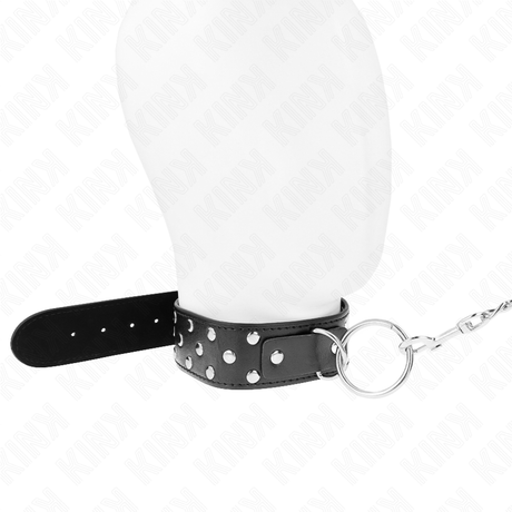 KINK COLLIER RIVET ANNEAU AVEC CEINTURE 65 CM NOIR AJUSTABLE 36 50 CM X 38 CM