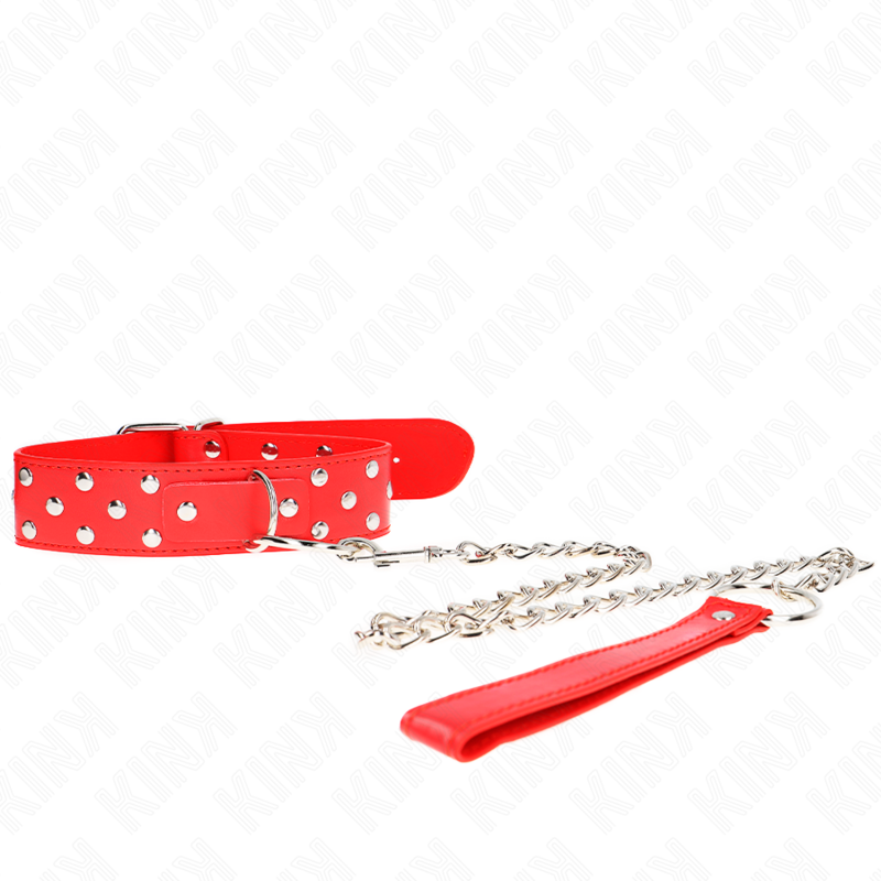 KINK COLLIER RIVET ANNEAU AVEC CEINTURE 65 CM ROUGE AJUSTABLE 36 50 CM X 38 CM