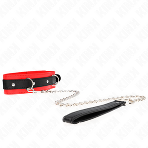 KINK COLLIER MODELE BASIC AVEC LAISSE 65 CM MODELE 3 ROUGE 53 X 5 CM