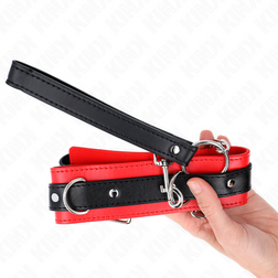 Collier BDSM noir bordé rouge avec laisse chaîne 65 cm — Modèle 3 — vue 5