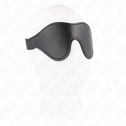 Harnais Bandeau yeux cuir végan matelassé large 21 cm en Cuir végan vu de face