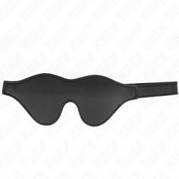 Bandeau BDSM cuir vegan noir avec velcro ajustable — vue 2