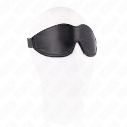 Bandeau yeux cuir végan doublure velours 20 cm — vue de face