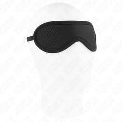 Black neoprene textured scale-pattern blindfold 20 cm