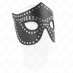 Demi-masque BDSM cuirette riveté 30 cm — Masked Allure M2