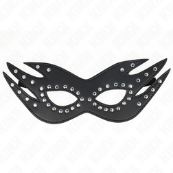Vue de profil de l'accessoire Masque BDSM cuirette à rivets