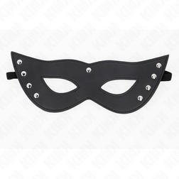 Vue de profil de l'accessoire Masque BDSM cuirette à 4 rivets