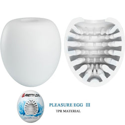 Vue de profil du masturbateur egg et sa coque rigide