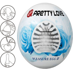 Masturbateur egg Pleasure III avec sa coque de protection bleue