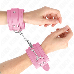 Menottes sissy cuirette rose