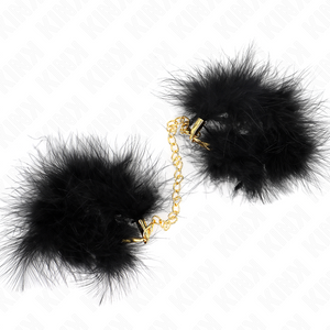 KINK MANCHETTES EN PLUME AVEC CHAINE OR MODELE 0