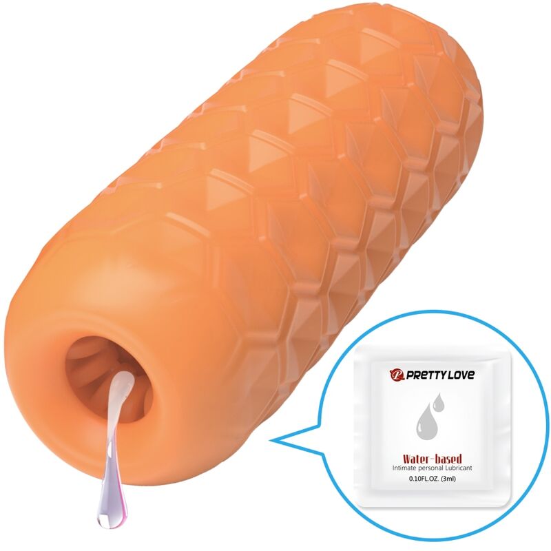 PRETTY LOVE MASTURBATEUR POUR HOMME A DEUX BOULES ORANGE