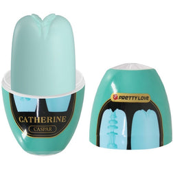 Œuf masturbateur Catherine vert ouvert dans son emballage de protection