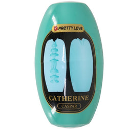 Emballage de l'œuf masturbateur vert avec détails du modèle Catherine