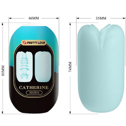 Dimensions en millimètres d'un œuf masturbateur bleu compact