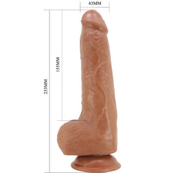 Gode réaliste peau coulissante Non circoncis 23,3 cm — emballage