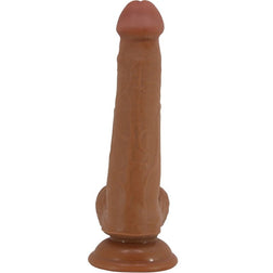 Large realistic sliding-skin dildo 22 cm brown