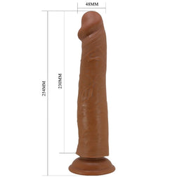 Sharife 25,4 cm brown sliding-skin dildo without balls — packaging