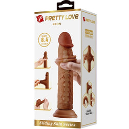 Realistic Keon dildo 21 cm brown
