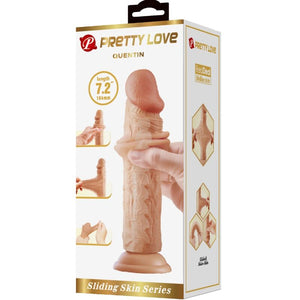 Gode réaliste peau coulissante 18,4 cm — vue de profil